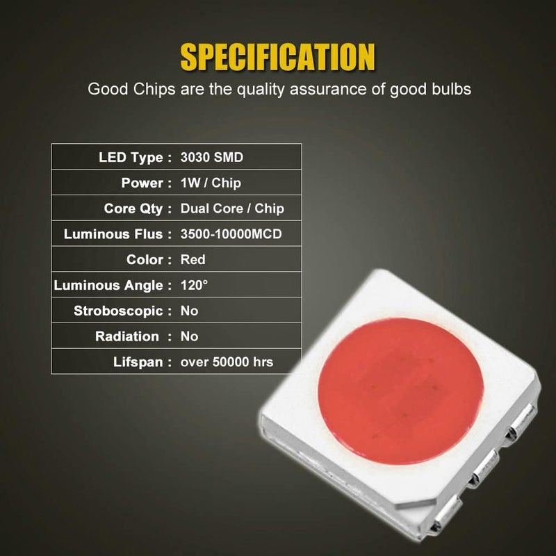 EBAIFUN Flashing 12V BAY15D 1157 LED Strobe Brake Light Brilliant Red Stop Tail Parking 2057 7528 1154 3496 2057A 1157A Dual Filament Base Replacement Bulb for Car Truck Motorcycle and Trailer 2-Pack - Image 4